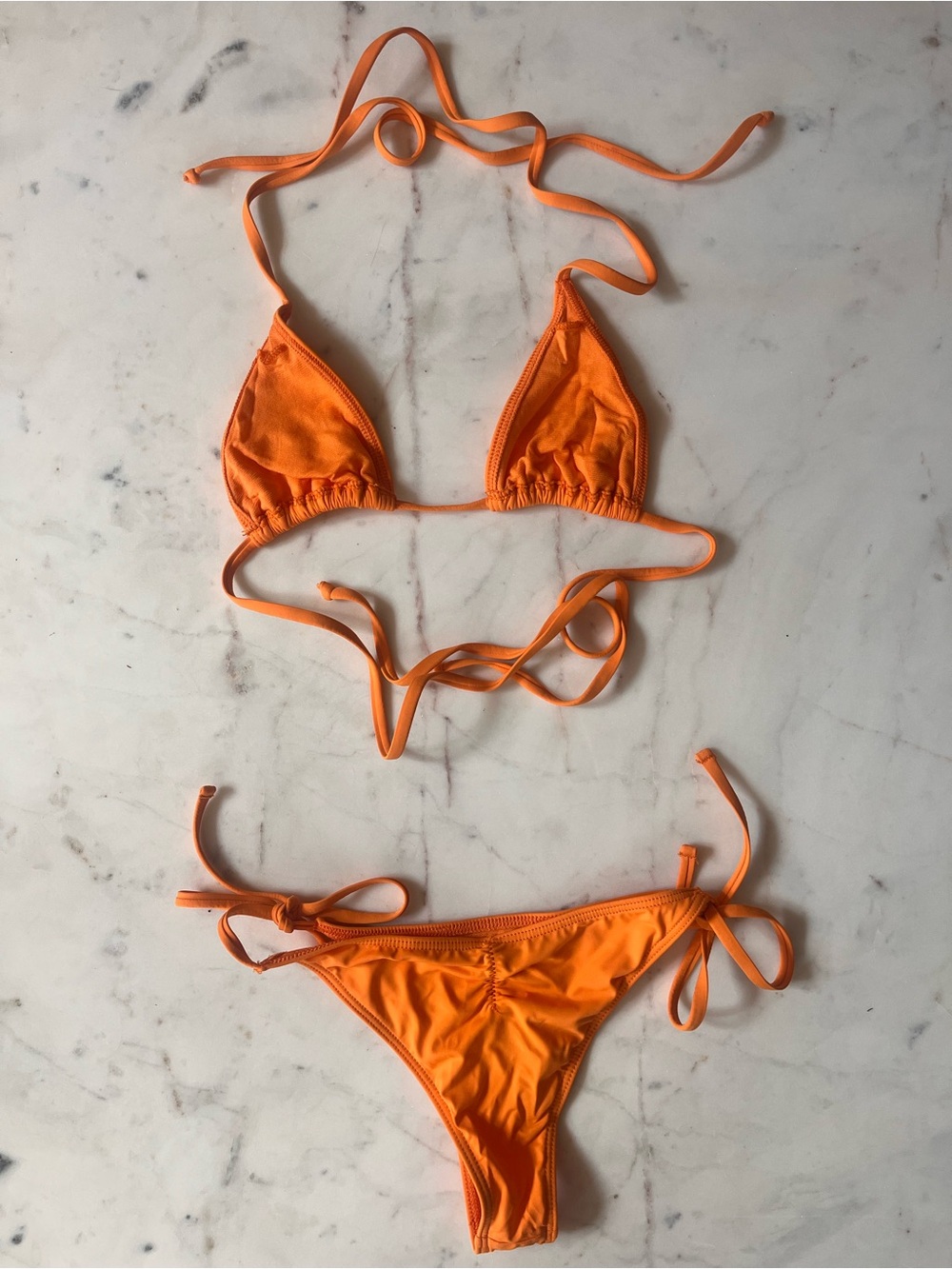 Tilly's Orange Triangle String Bikini Set (S) - Picture 2 of 2
